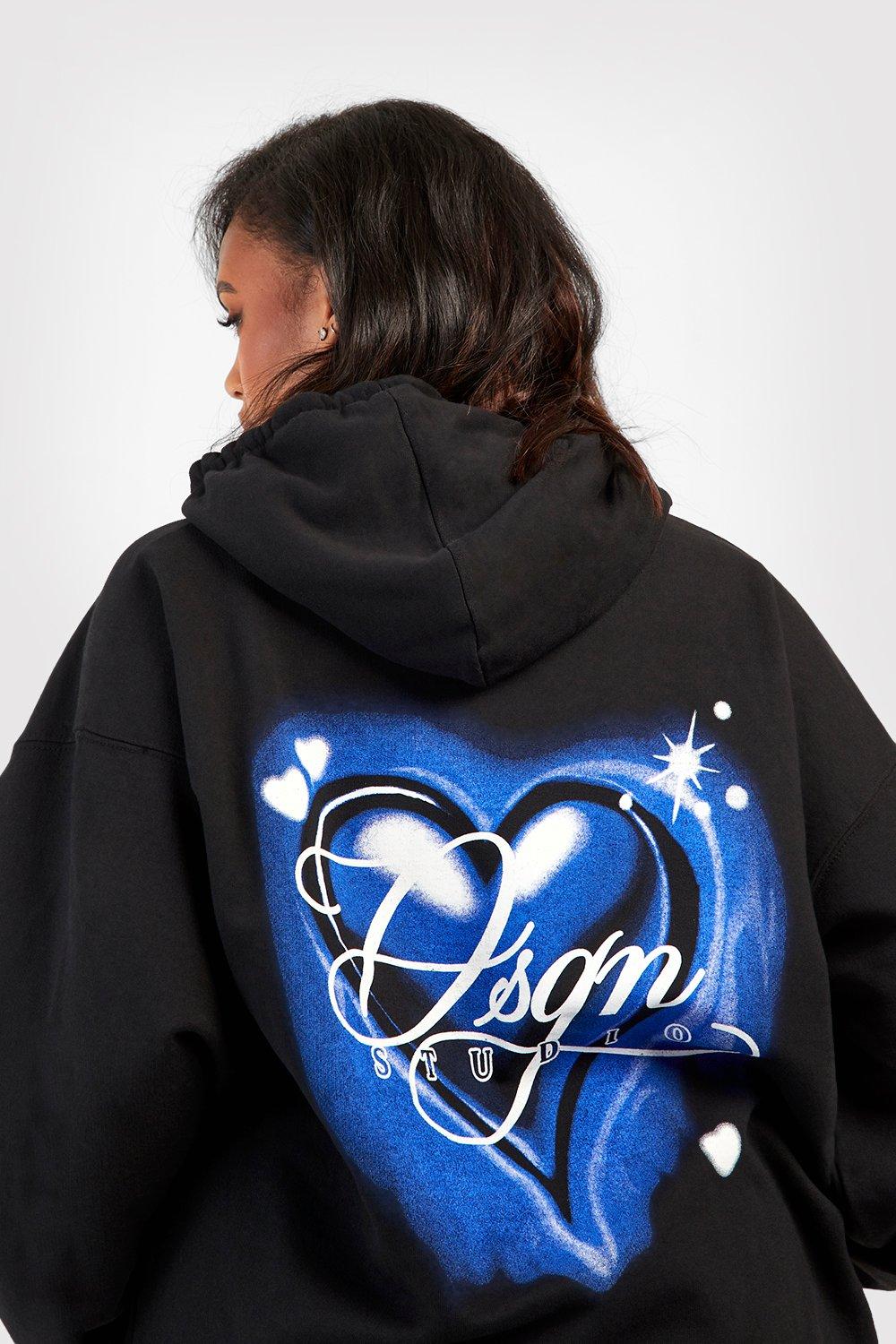 Plus Dsgn Script Graffiti Hoodie