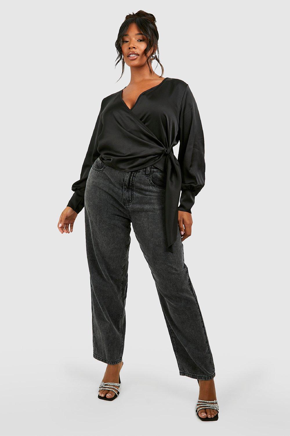 Plus size sale satin blouses uk