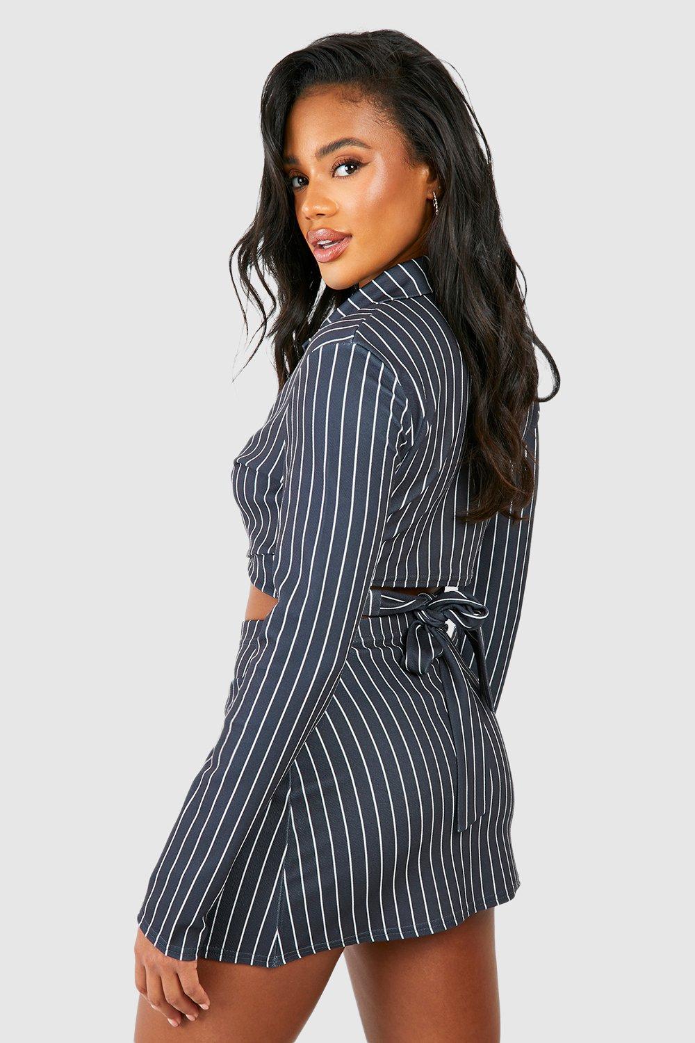 Boohoo clearance pinstripe dress