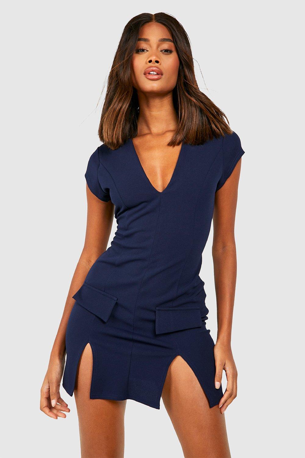 Navy hotsell crepe dress