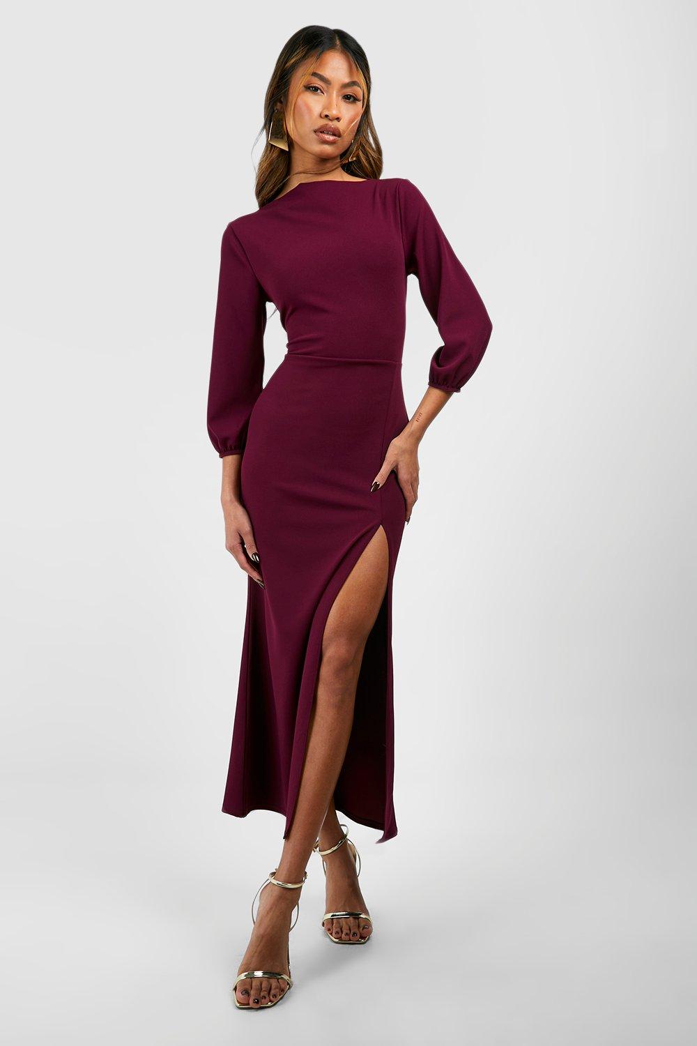 Boat neck shop dress with sleeves