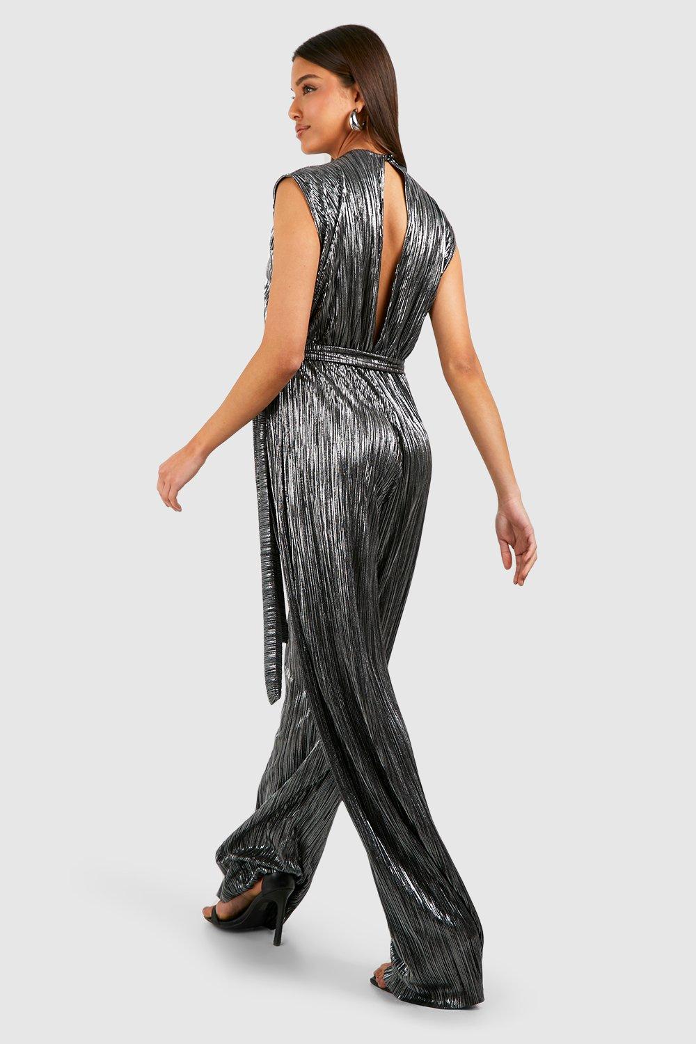 Boohoo silver hot sale jumpsuit