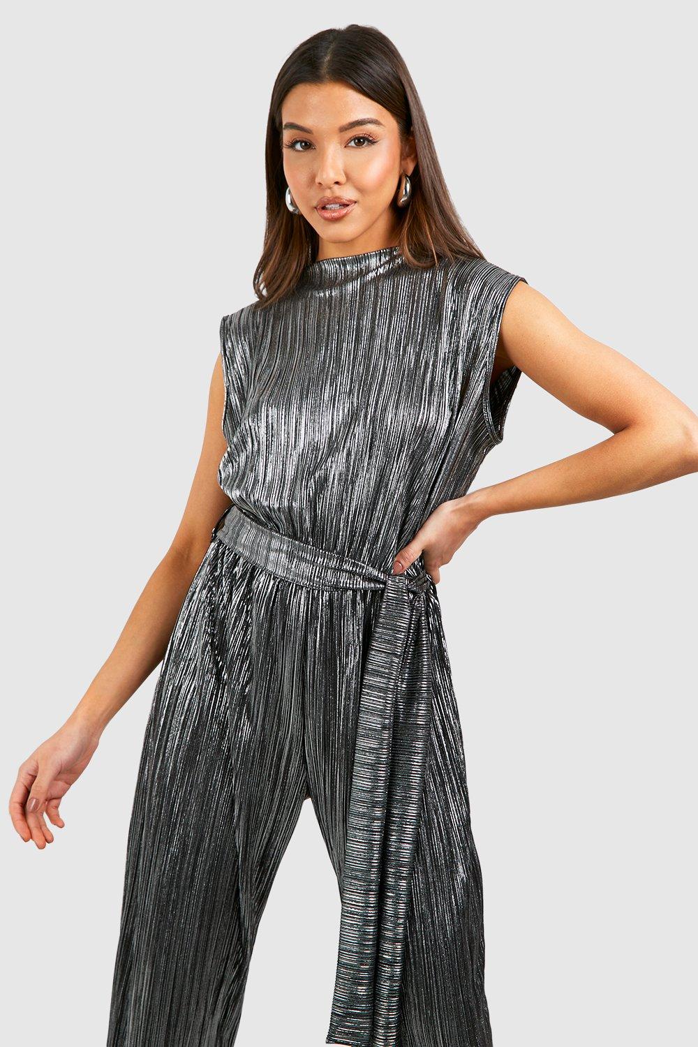 Boohoo best sale silver jumpsuit