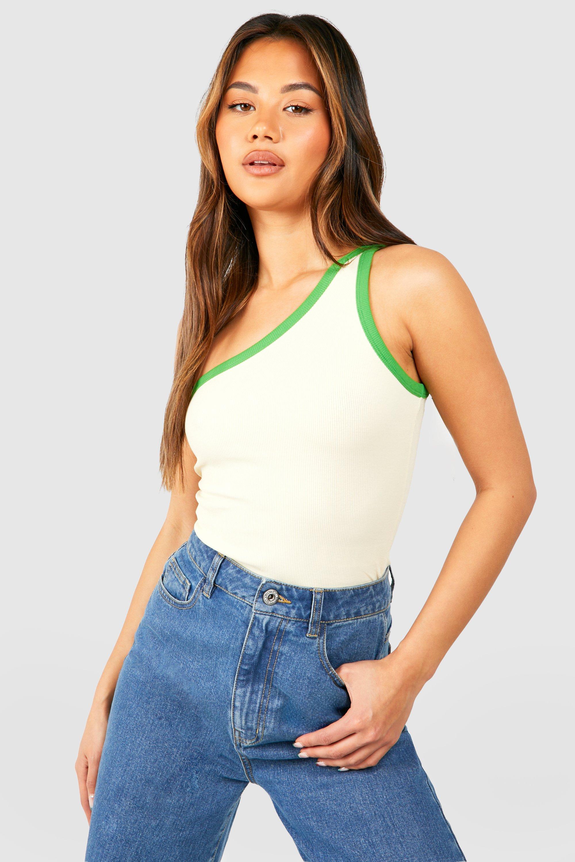 One shoulder top discount boohoo