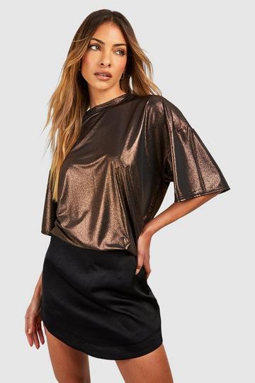 Oversized Metallic T-Shirt bronze