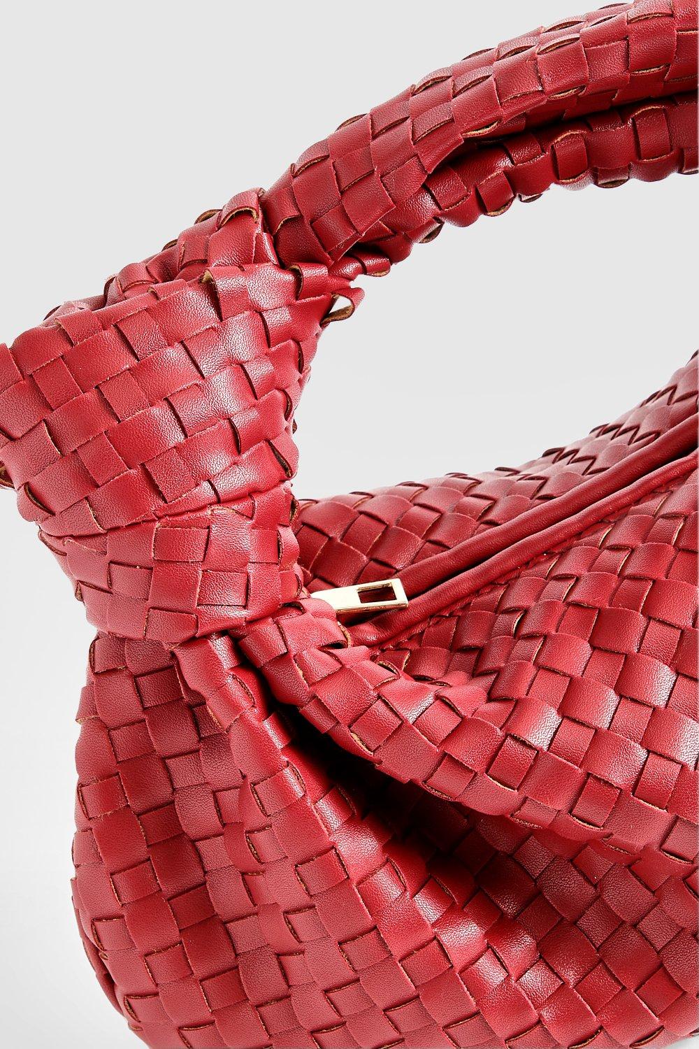 Red woven bag sale