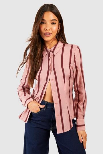 Stripe Fitted Shirt pink