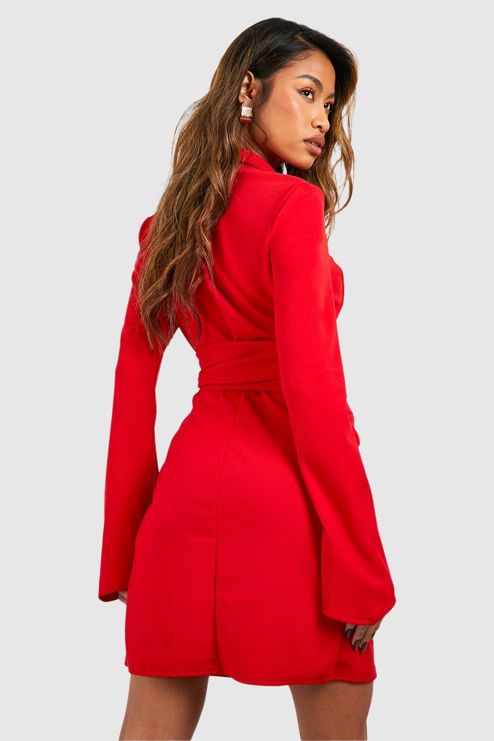 Boohoo red blazer discount dress