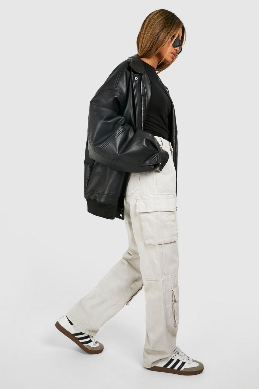 Jeans Cargo extra comodi in taglio maschile, Grey image number 1