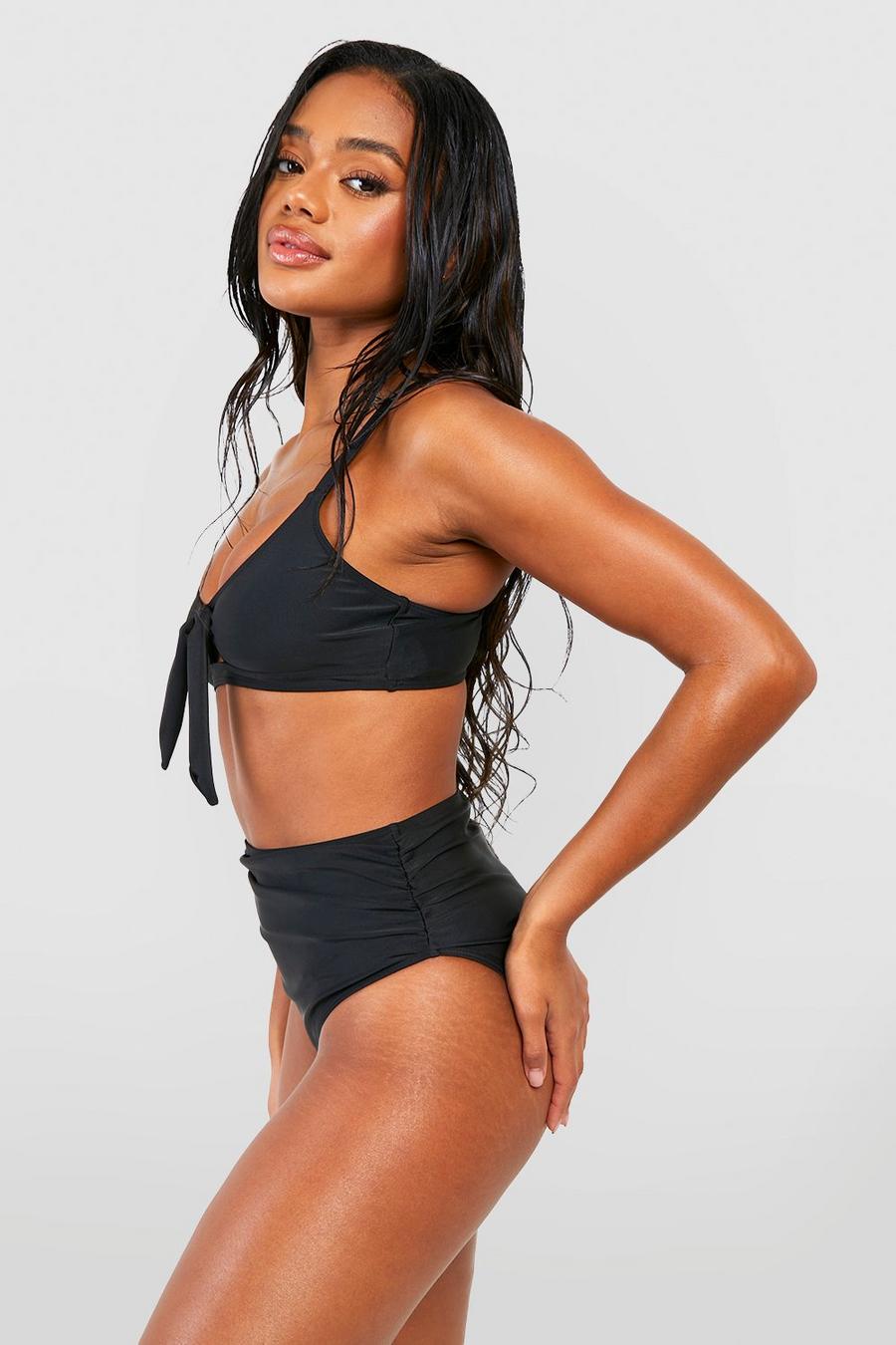 Shaping-Bikini mit hohem Bund, Black image number 1
