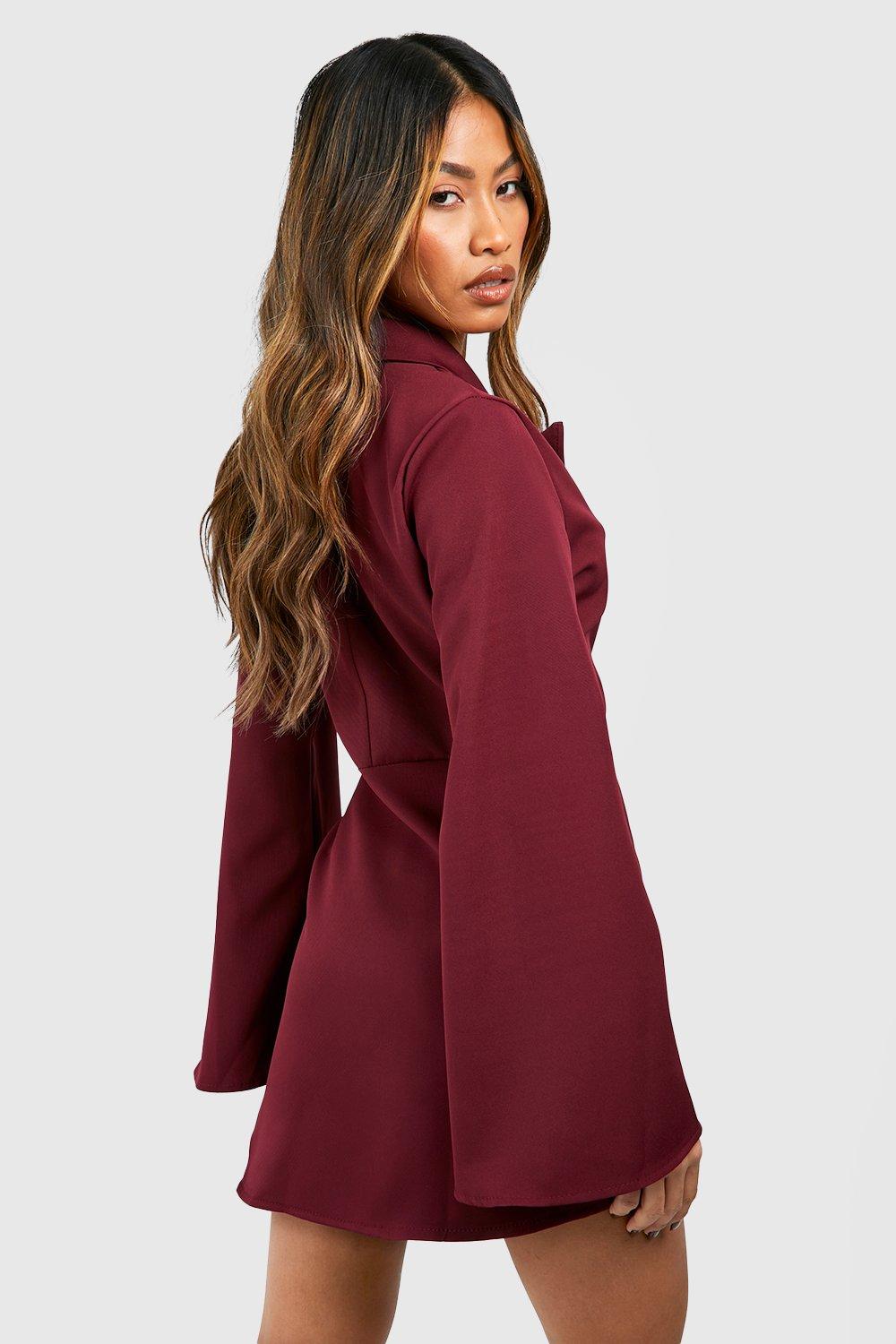 Burgundy blazer clearance dress