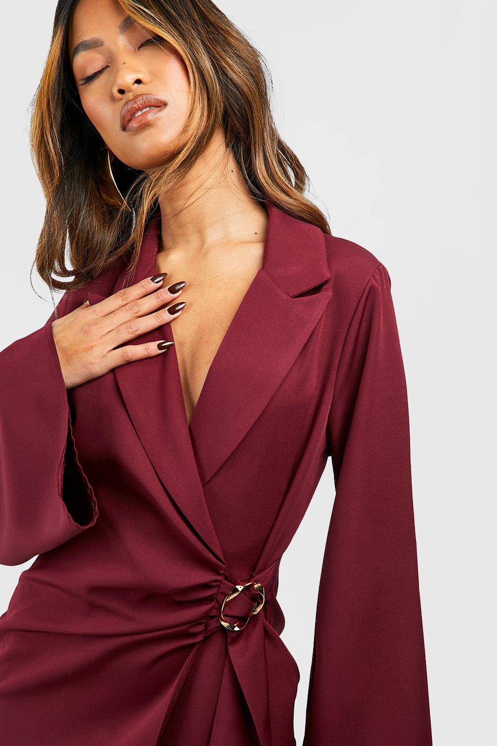 Boohoo red hotsell blazer dress