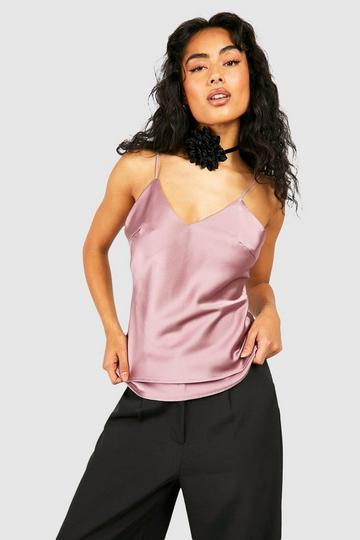 Satin Double Layer Cami mauve