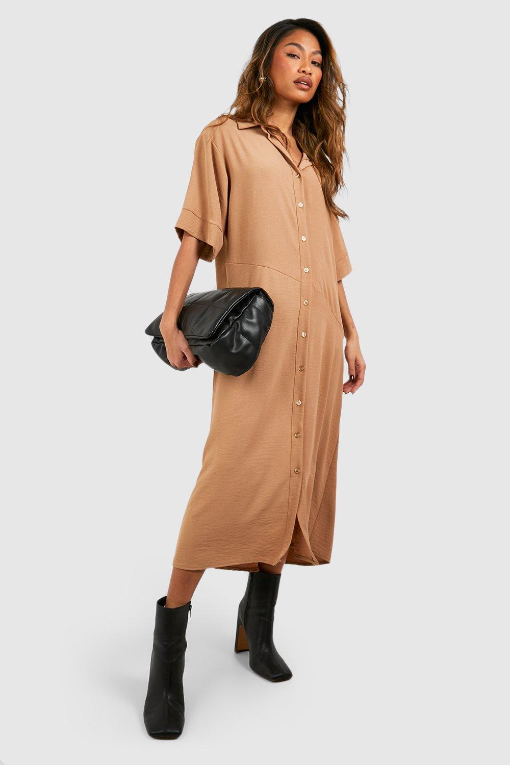 Camel utility shirt dress best sale