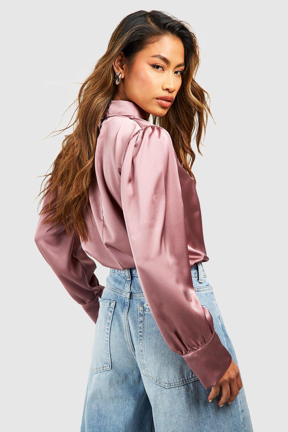 Boohoo best sale satin blouse