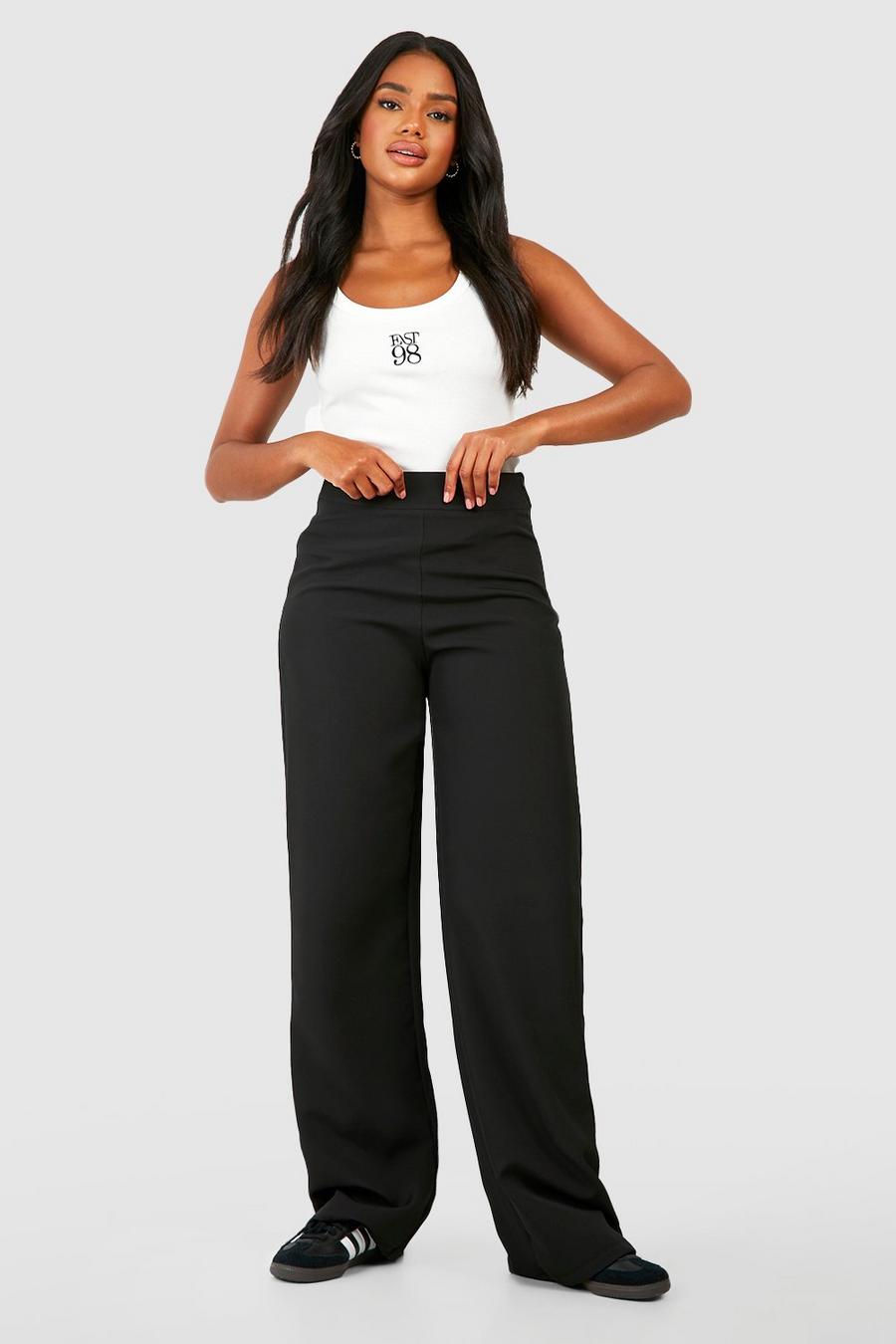 Black Straight Leg Tailored Trousers image number 1