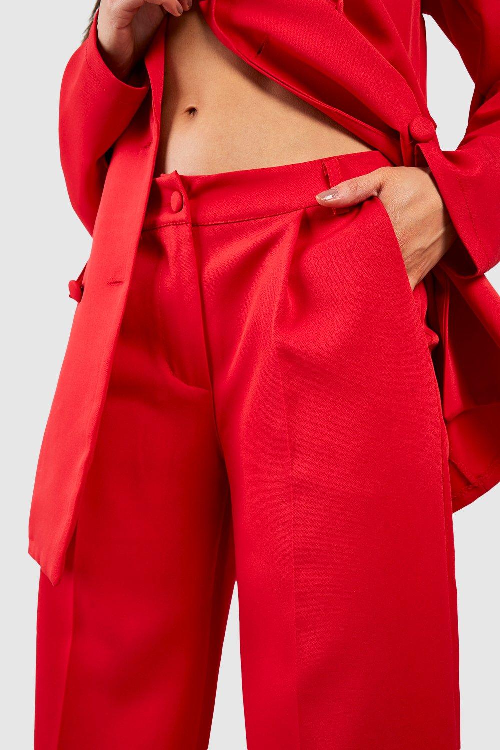 Boohoo hot sale red pants