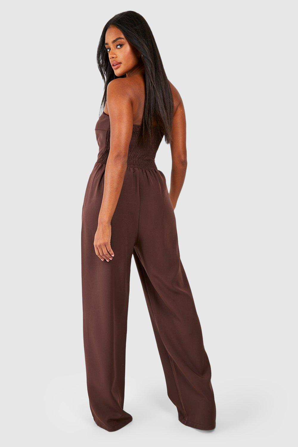 Boohoo basic tailored wide cheap leg jumpsuit