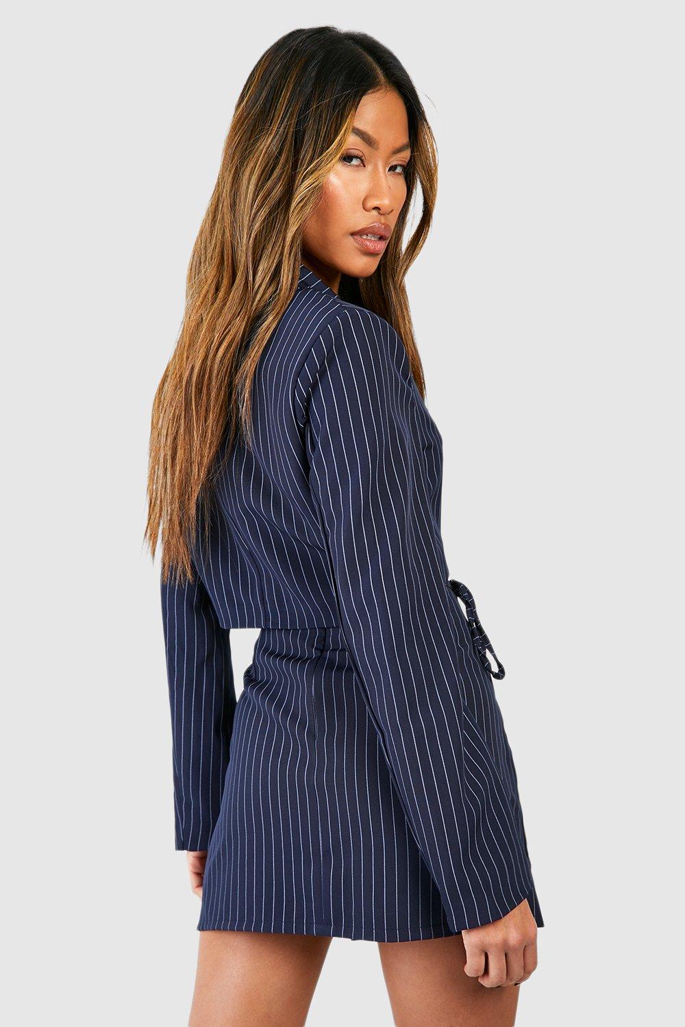 Boohoo on sale pinstripe dress