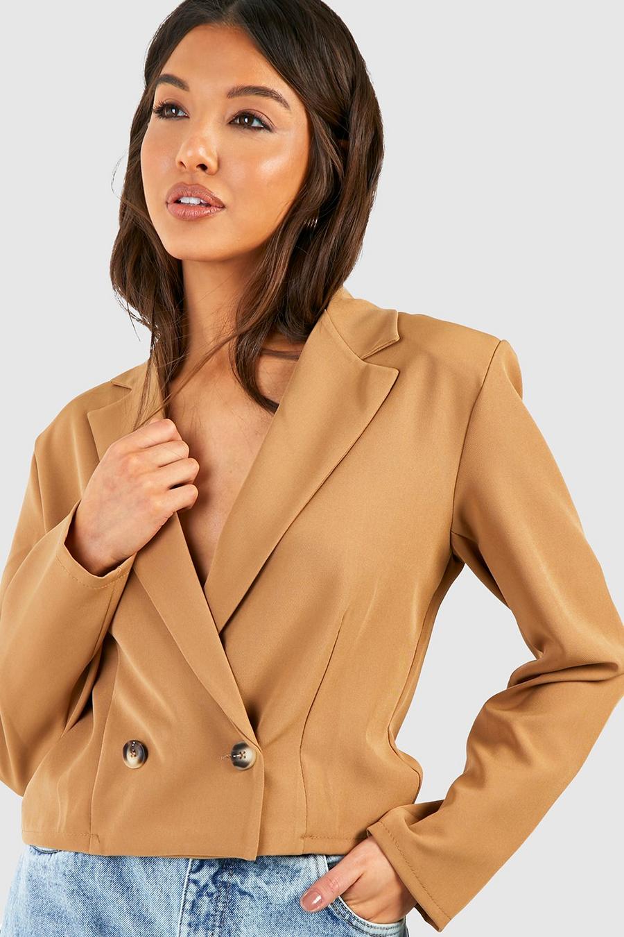 Camel Quilted Faux Fur Jacket