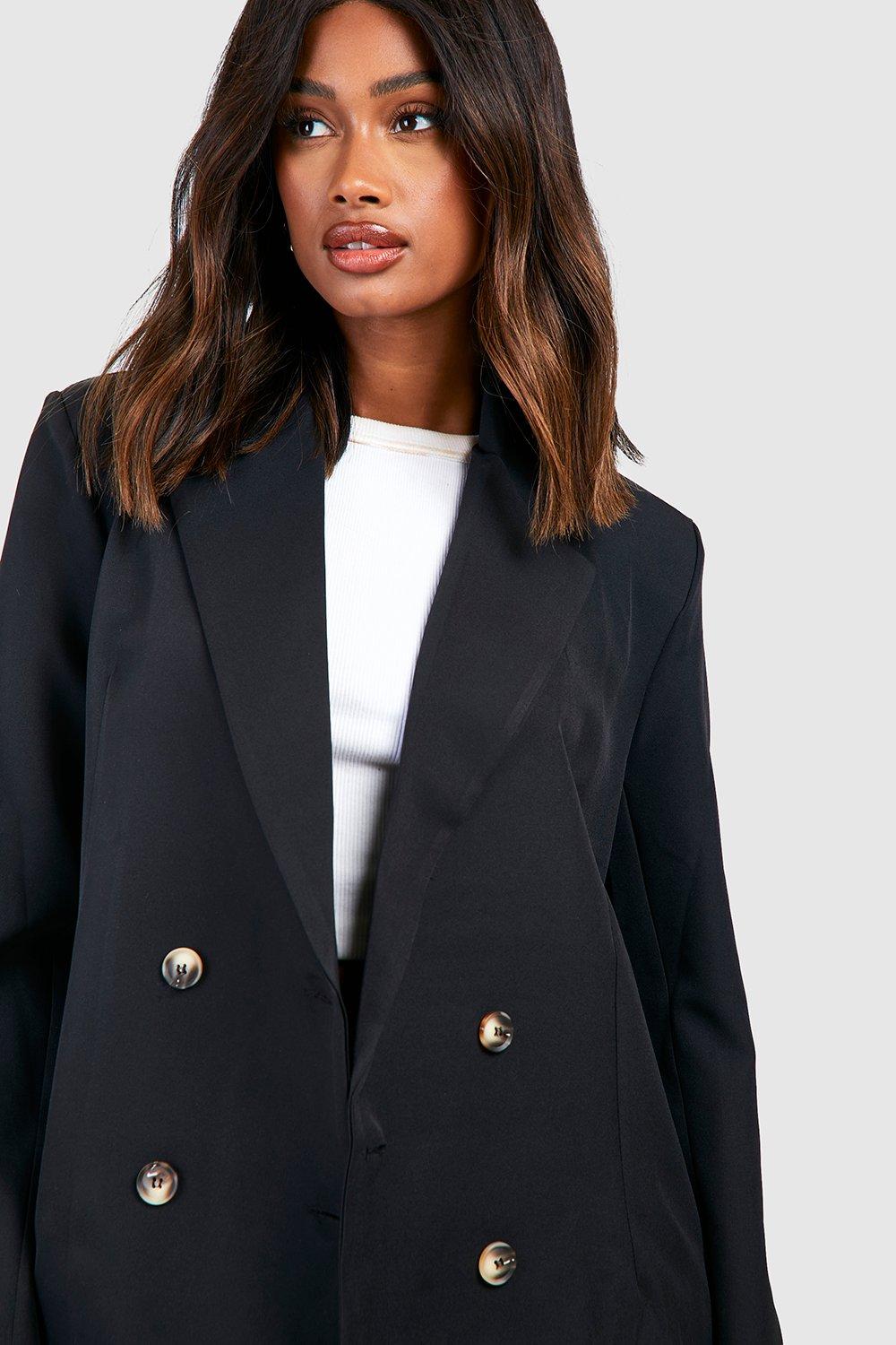 Basic Double Breasted Oversized Blazer | boohoo USA