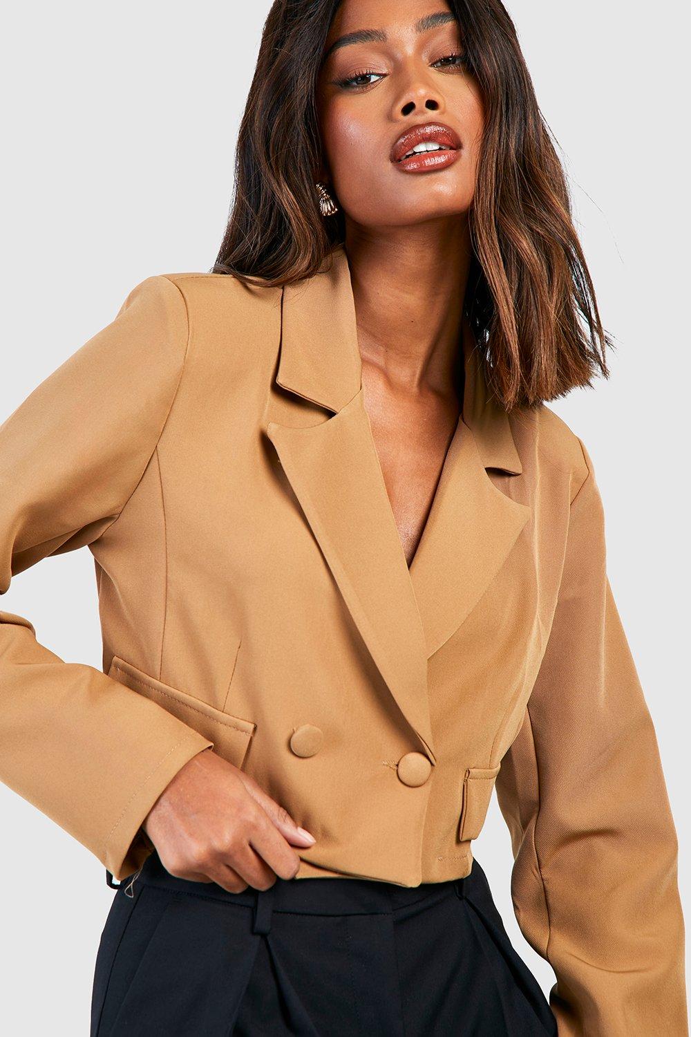 Cropped shop tan jacket