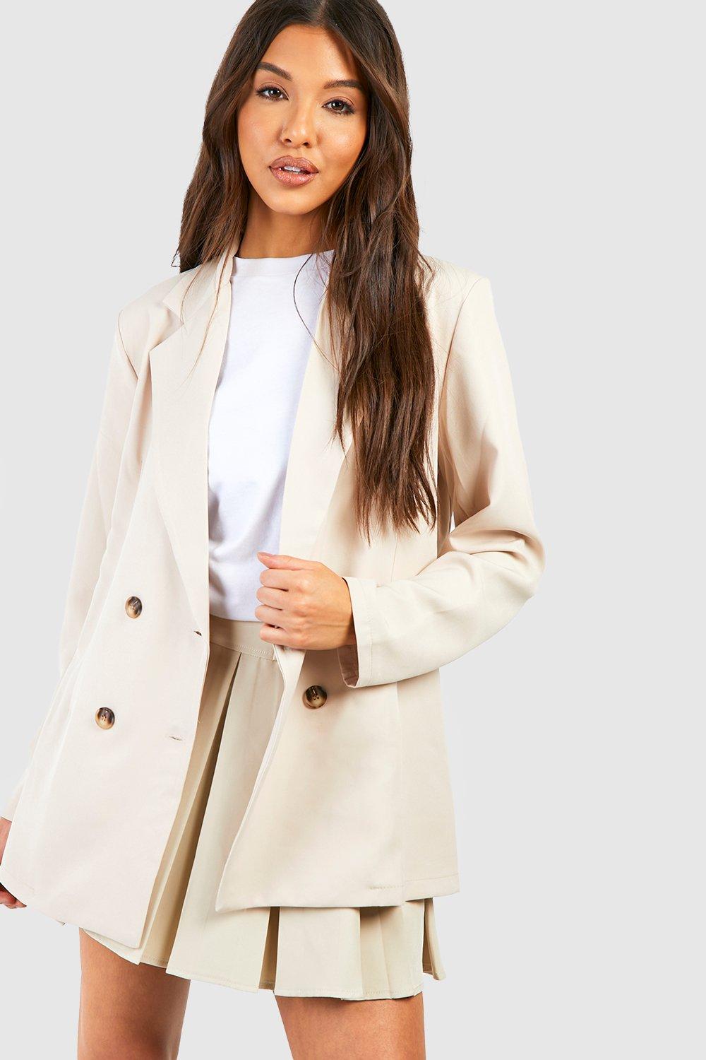 Cream oversized blazer sale