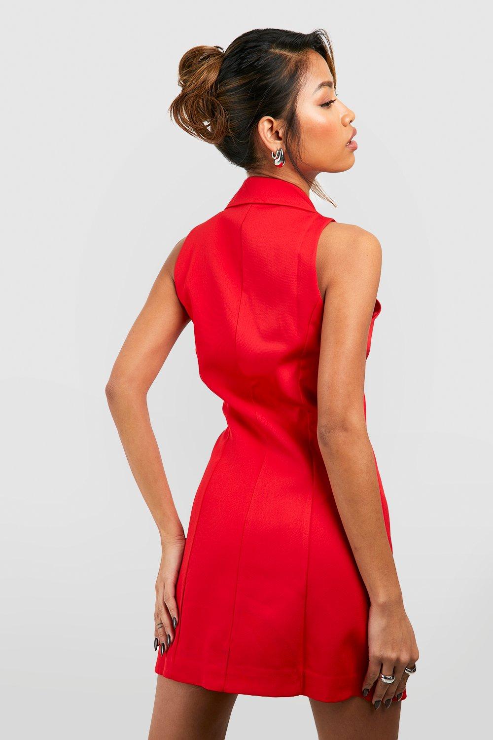 Boohoo red blazer discount dress