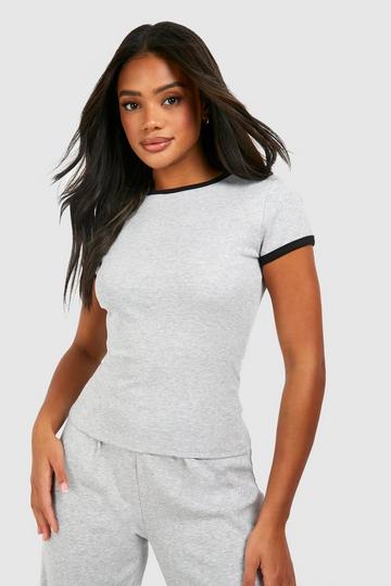 Grijs Lounge T-Shirt Met Contrasterende Zoom grey