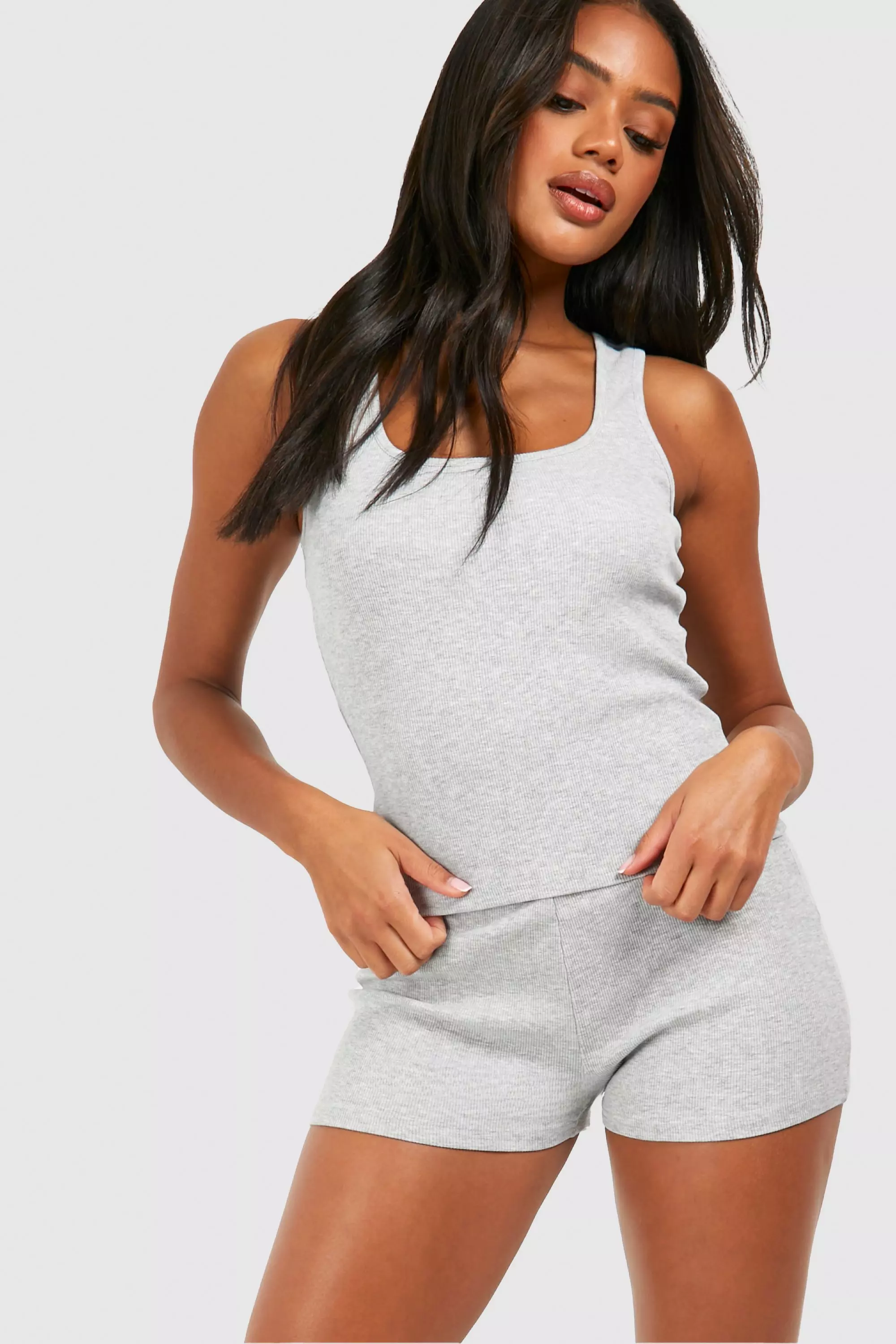 Grey Marl Rib Lounge Set  alternative image