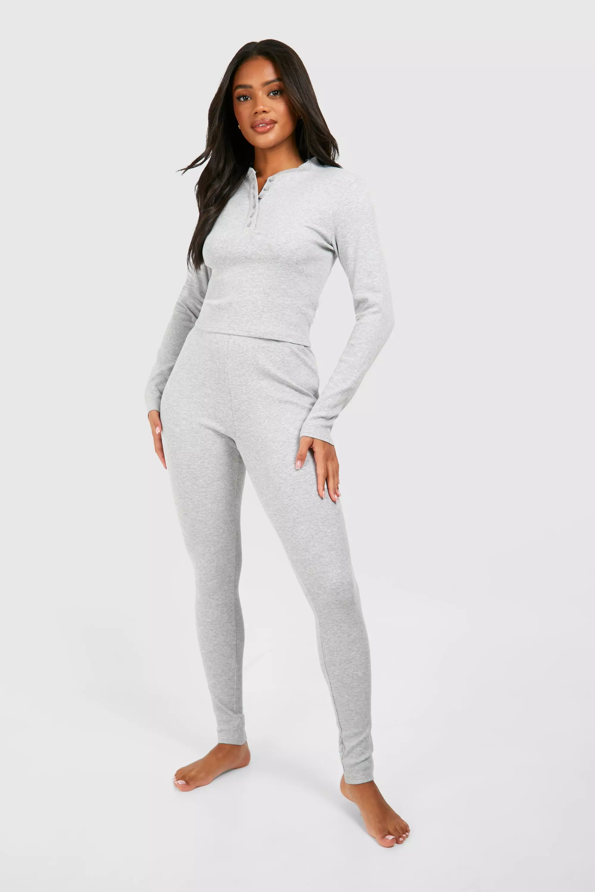 Grey Marl Rib Lounge Set  alternative image