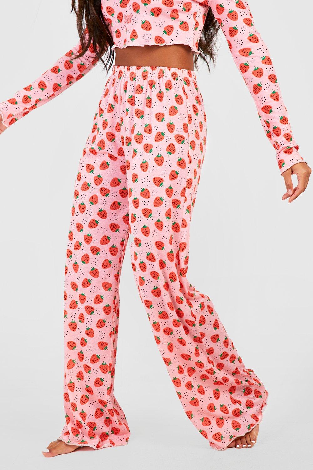 Joy Flannel Pyjamas, Star Print Pyjamas, Amber Star pink/red