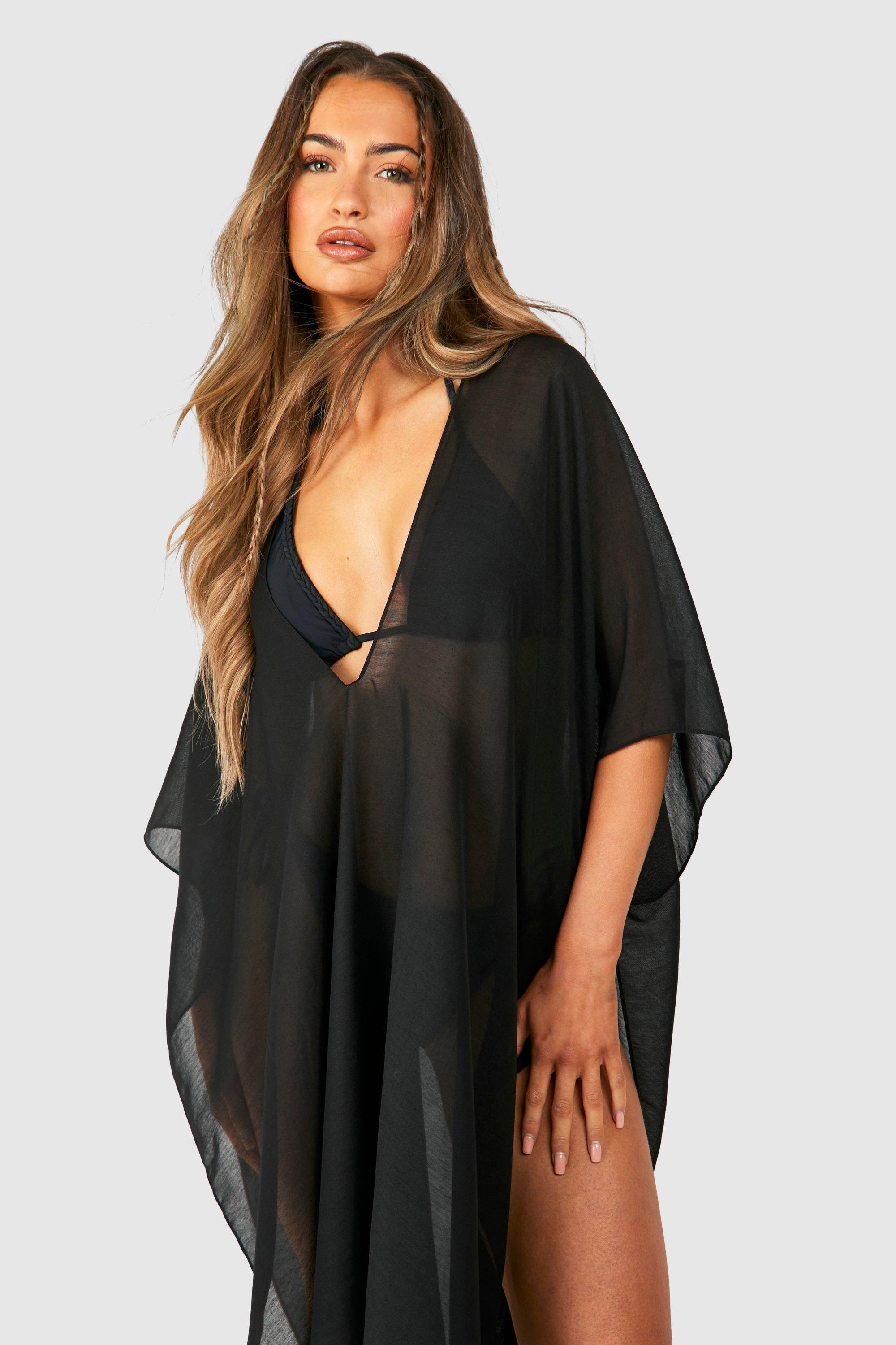 Women s V Neck Maxi Beach Kaftan Boohoo UK