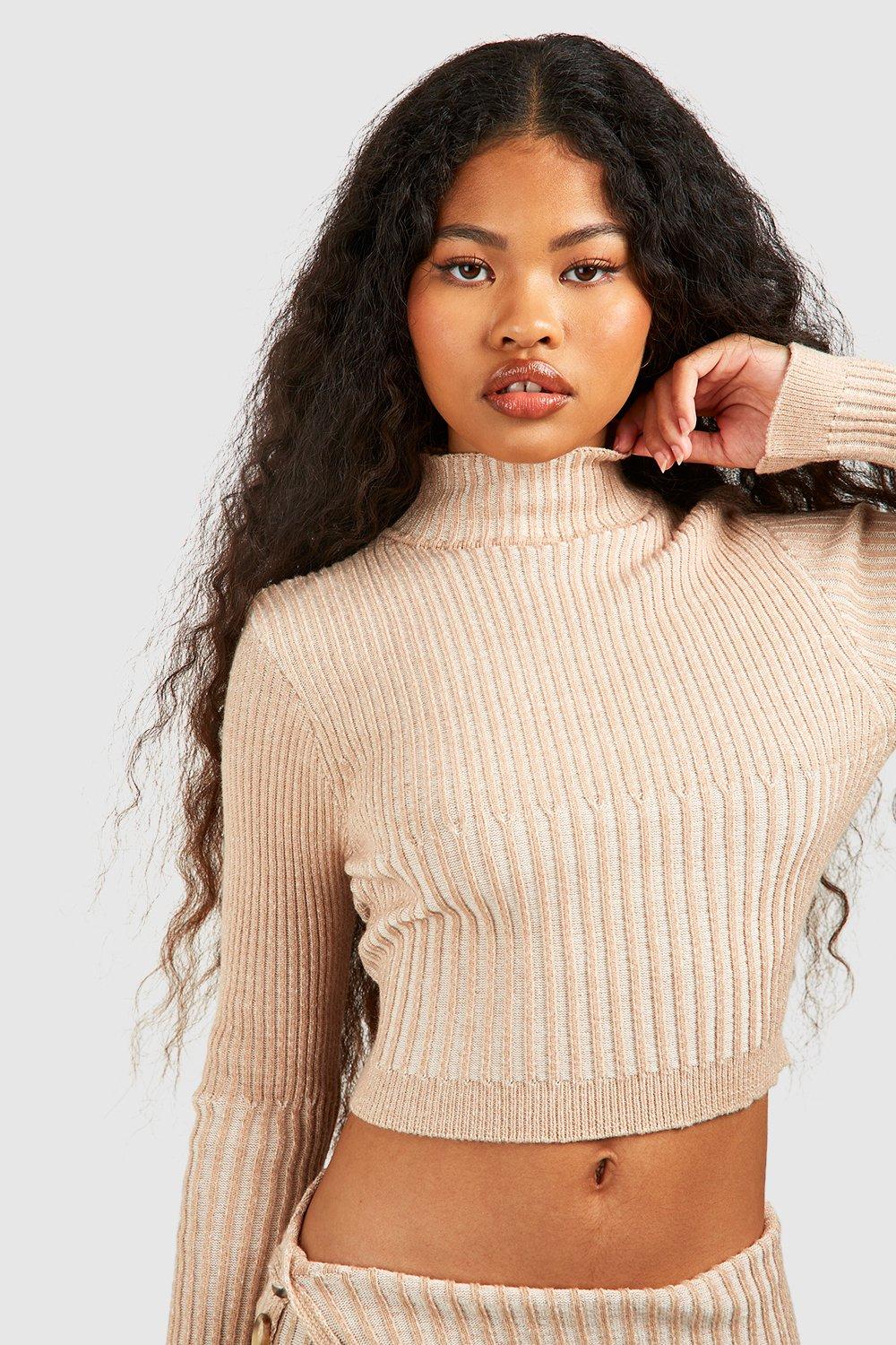 Cropped beige outlet jumper