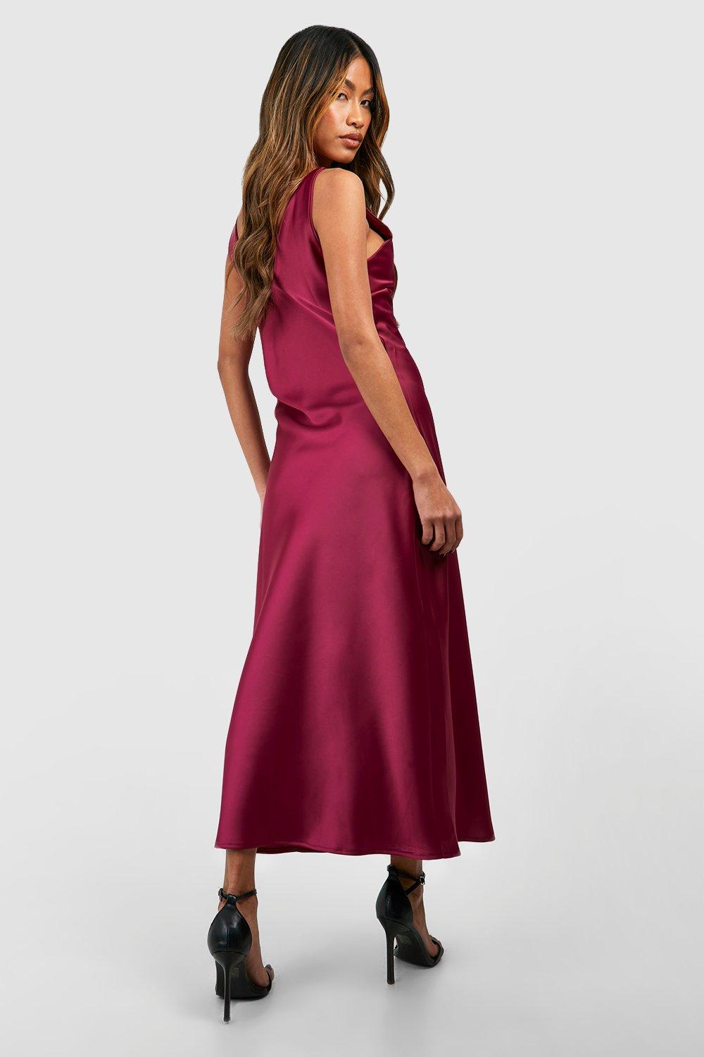 Boohoo satin hot sale slip dress