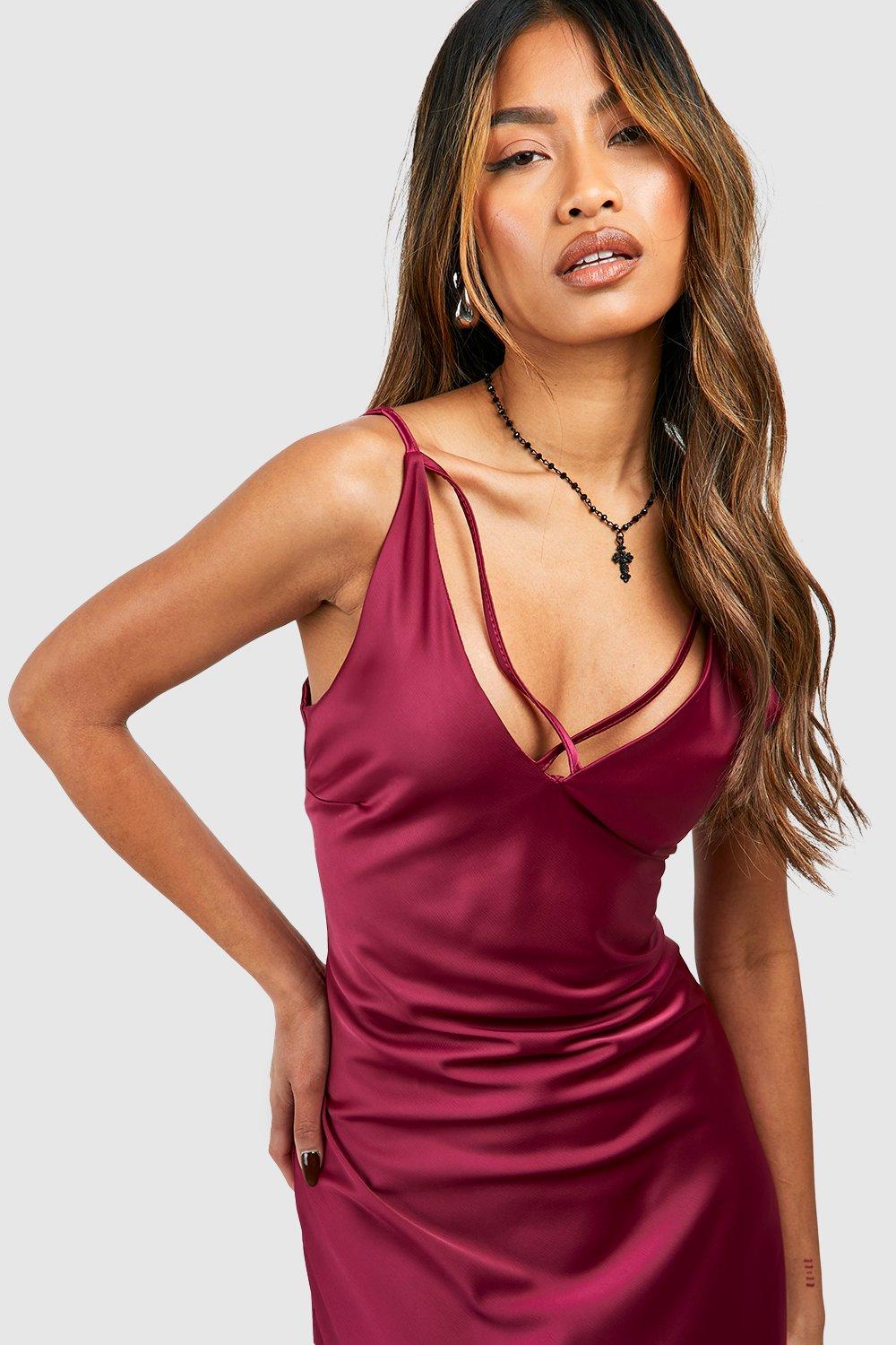 Boohoo satin hot sale slip dress