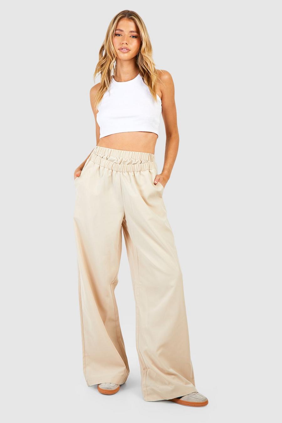 Stone Dual Waist Band Wide Leg Trouser  image number 1