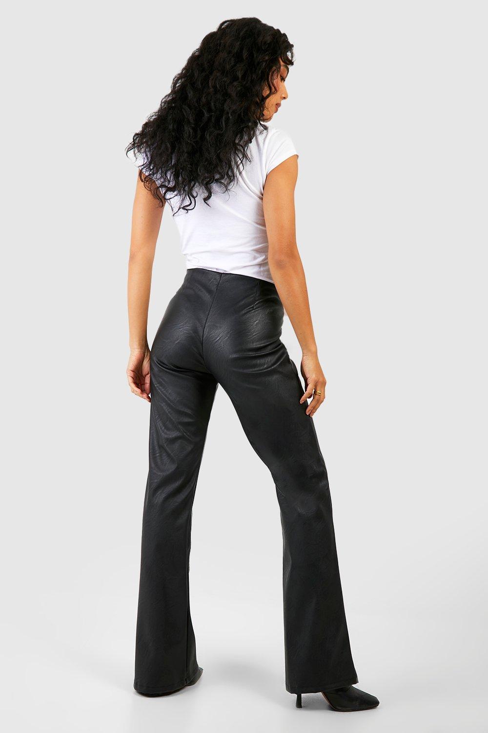 Leather look womens on sale trousers