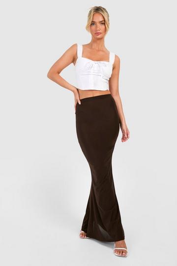 Strakke Fishtail Maxi Rok chocolate