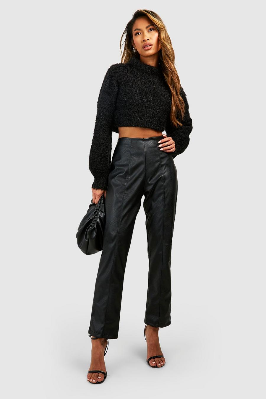 Black Faux Leather Skinny Pants image number 1