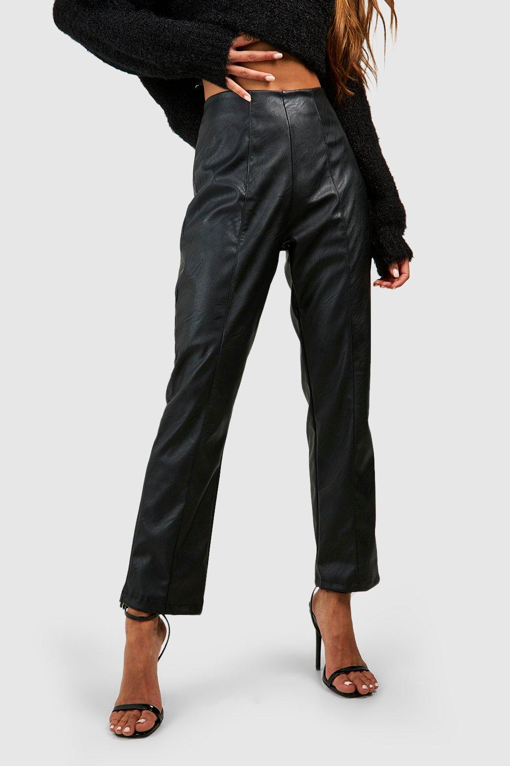 Leather look womens clearance trousers