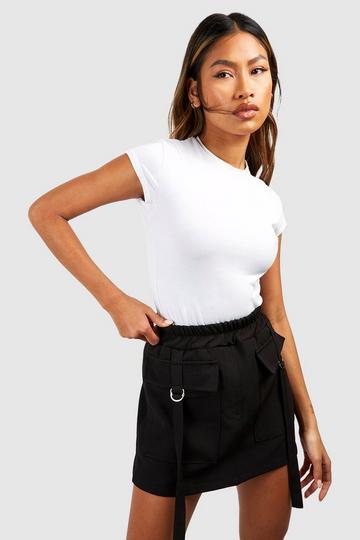 D Ring Pocket Detail Cargo Skirt black