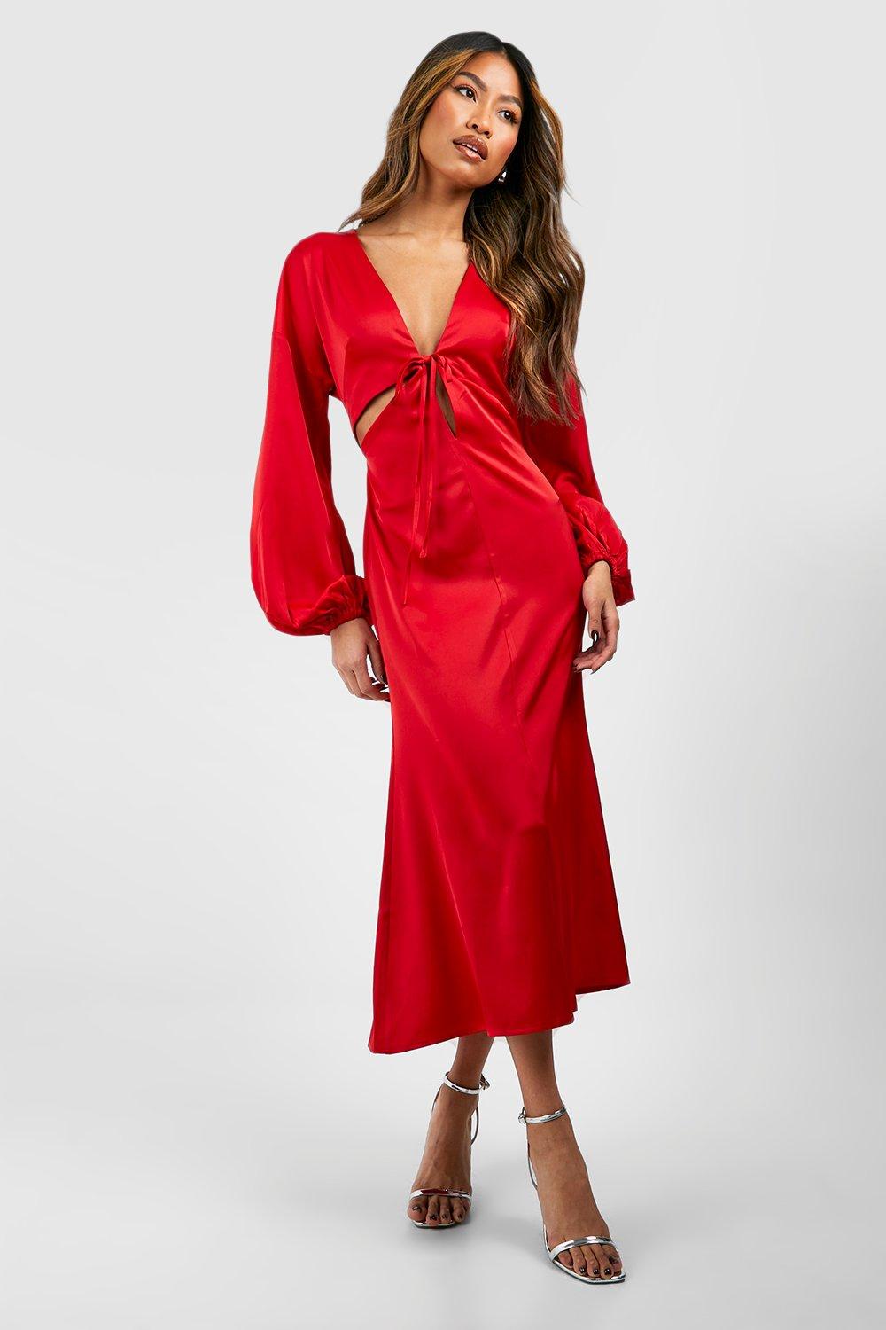 Satin batwing dress sale