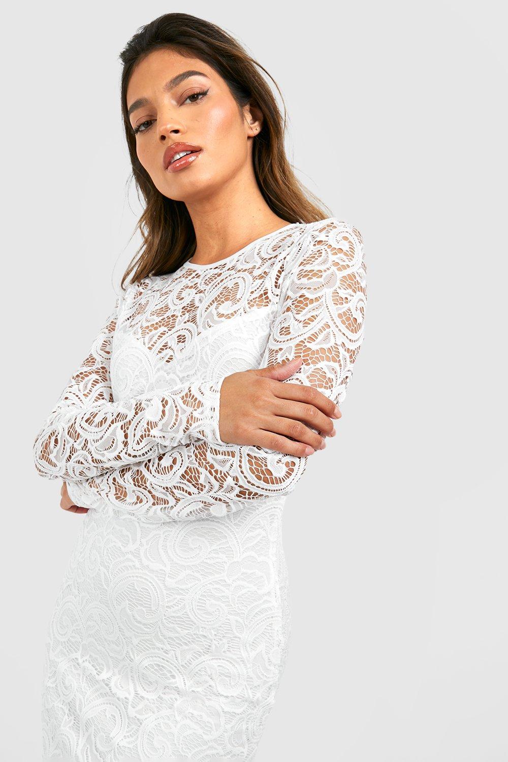 Boohoo white sales lace dress