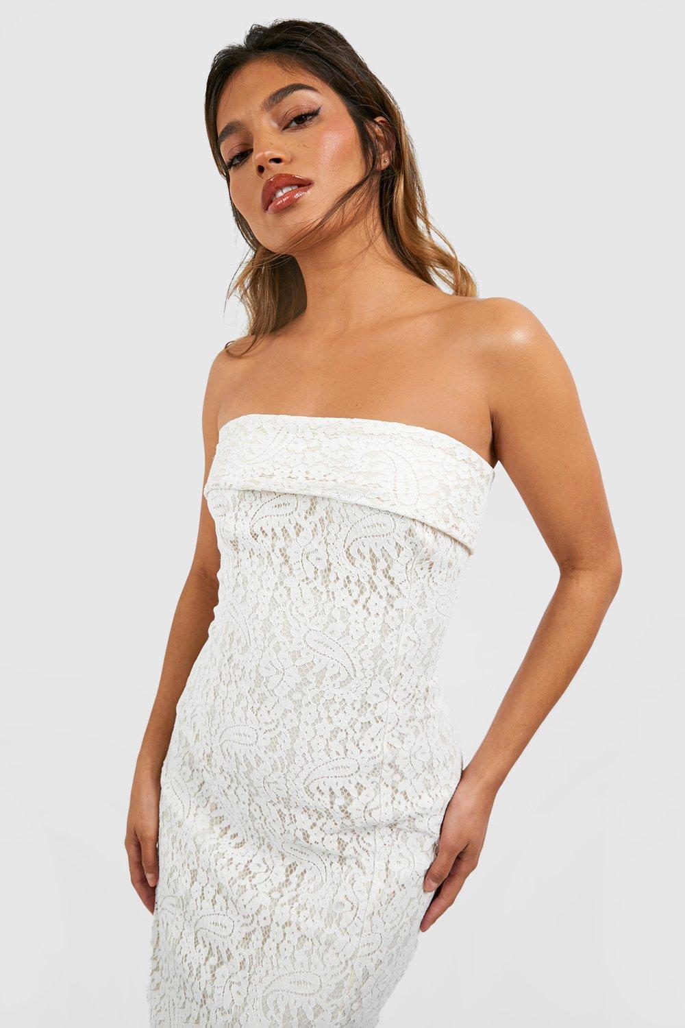 Lace bandeau 2025 midi dress