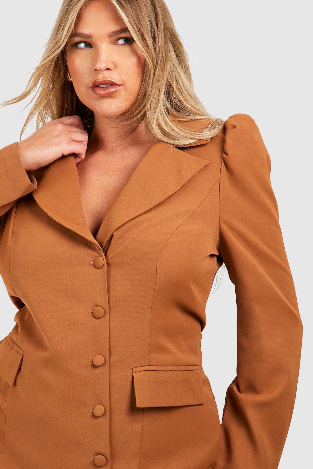 Women's plus size outlet camel blazer