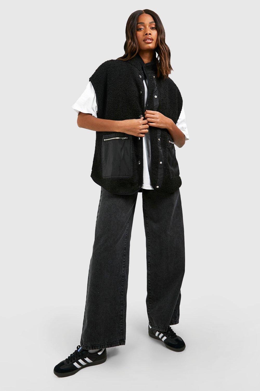 Contrast Detail Teddy Faux Fur Gilet