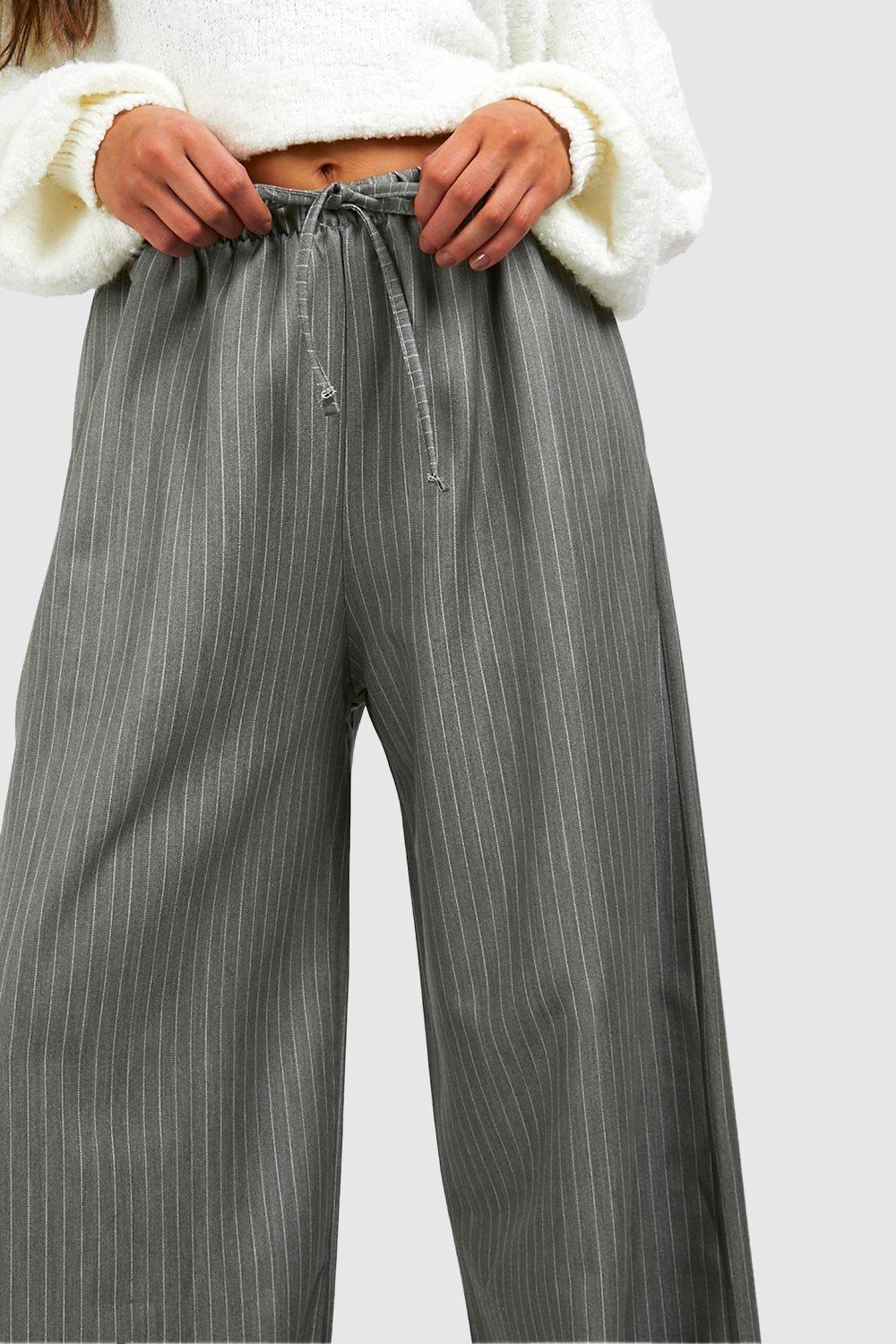 Striped wide trousers