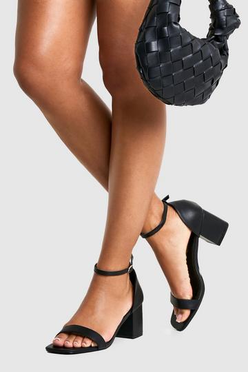 Wide Fit Low Block Barely There Heels black