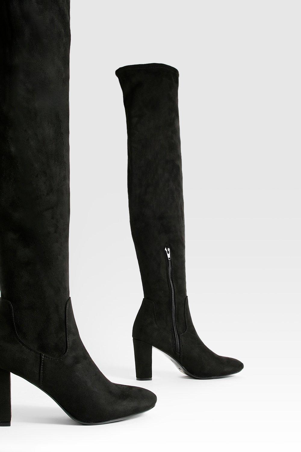 Over the knee hot sale block heel boots